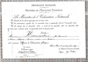 KOUADRI M'Hamed
diplome de l'Education Nationale
1949