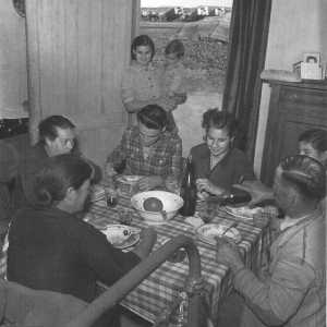 le repas de midi dans une ferme