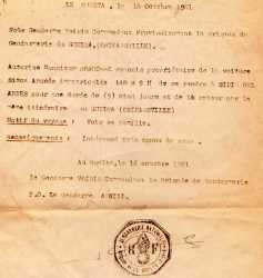 Laisser-Passer de la Gendarmerie
pour Francis BONHOMME 
le 16 Octobre 1961
Gendarme VOIRIN
Gendarme ABRIAL