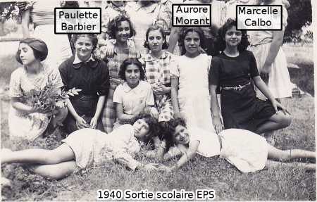 1940 - Sortie Scolaire EPS
----
Paulette BARBIER
Aurore MORANT
Marcelle CALBO