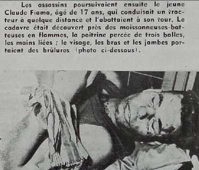 17 JUIN 1955
Assassinat de Claude FIAMA, 17 ans