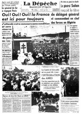 Lundi 1er Juin 1958
Oui ! Oui ! Oui ! 
La France est ici pour toujours