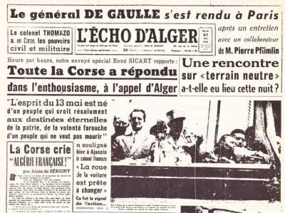 27 MAI 1958
----
la CORSE bascule dans l'insurrection