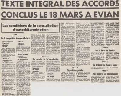 21 Mars 1962
----
Texte des accords d'EVIAN