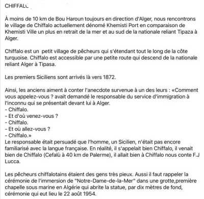 Histoire de CHIFFALO