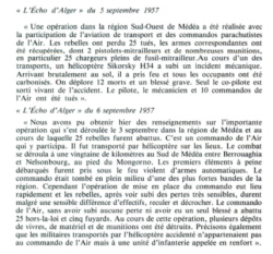 Les combats du 5 et 6 Septembre 1957
au sud-Ouest de MEDEA