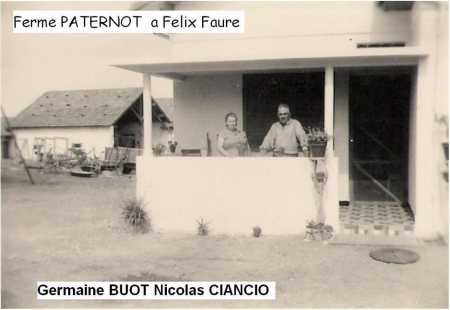 FELIX-FAURE - La Ferme PATERNOT
Germaine BUOT et Nicolas PATERNOT