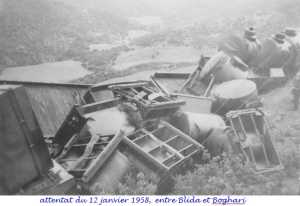l'attentat du 12 janvier 1958
entre BLIDA et BOGHARI
