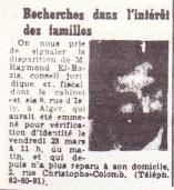 30 Mars 1962
----
Disparition de Raymond EL BASIS