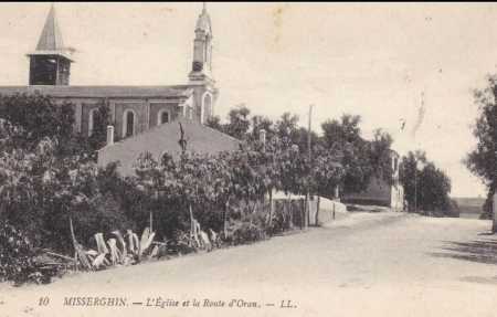 Misserghin - L'Eglise et la route d'ORAN