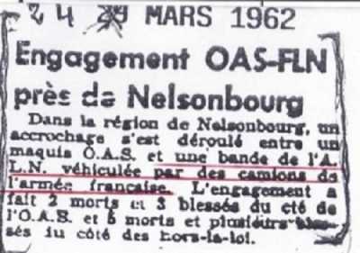 NELSONBOURG le 24 Mars 1962
Accrochage OAS / FLN
