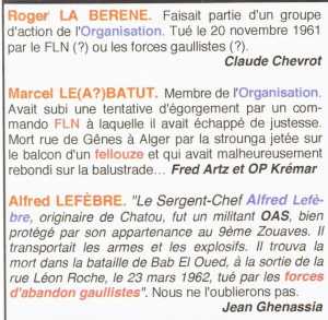 
Roger LA BERENE

Marcel LABATUT

Alfred LEFEBRE
