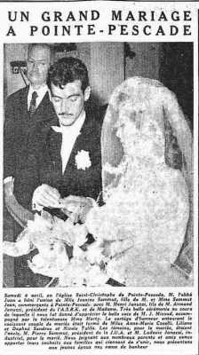 POINTE PESCADE - Un grand mariage
Mle Jeanine SAMMUT et Henri JANUSSI