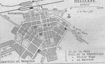 RELIZANE - Plan de la Ville