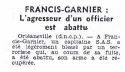 30 Octobre 1956 
SAS de Francis-Garnier