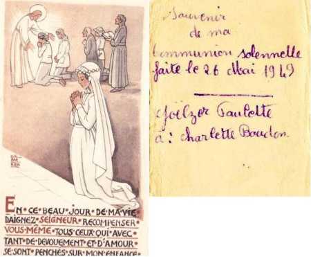 Paulette GOELZER
Communion Solennelle
TENES le 26 Mai 1949