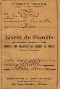 livret de famille 
de Maurice GUILLET