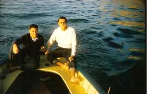 Yves TRAPPE (policier)
et Guy ROSET sur 
le bateau de Marcel BERGONZOLI