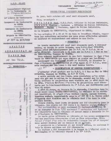PV de la Gendarmerie de BERROUAGHIA
concernant l'assassinat de Paul BANON