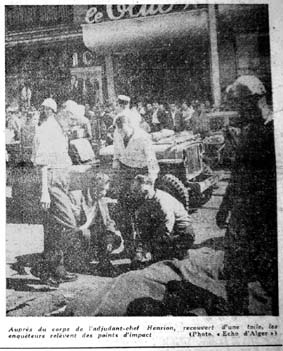 25 Septembre 1959 
Attentat aux GALERIES de FRANCE
----
Coprs de l'Adjudant-Chef HENRION