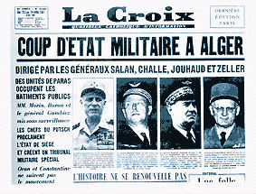 Le PUTSCH
22 Avril 1961
Journal LACROIX