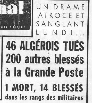 26 Mars 1962
----
Le drame sanglant de la rue d'Isly
----
autres photos du massacre de la rue d'Islycliquez ici 