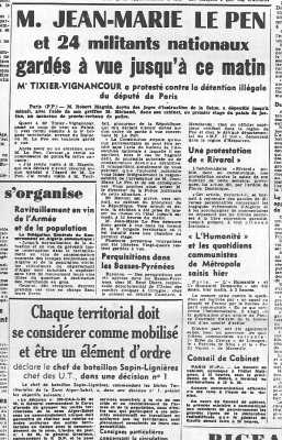 28 Janvier 1960
----
Jean-Marie LE PEN
TIXIER-VIGNACOURT