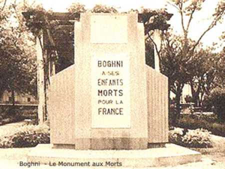 BOGHNI - Le Monuments aux Morts