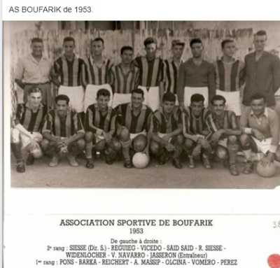 BOUFARIK - 1953 
L'Equipe de Football