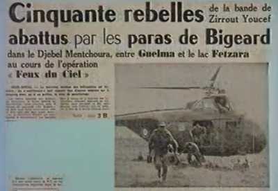 50 rebelles abattus par les Paras
de Bigeard ...