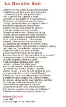 Le Dernier Soir
----
   L'Abandon de l'ALGERIE  