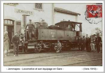 JEMMAPES - La Gare et la Locomotive
vers 1910