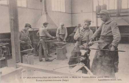 Mine de Djebel Kouif - Avril 1914
L'Ecole d'Apprentissage