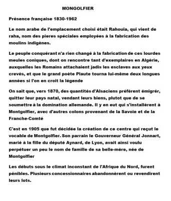 MONTGOLFIER - Histoire