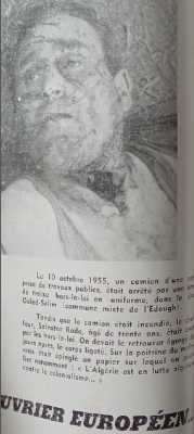 10 OCTOBRE 1955
Assassinat de Salvator RODO
30 ans - Chauffeur