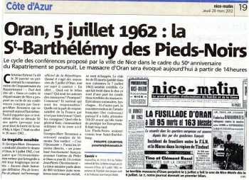 ORAN - 5 Juillet 1962
La STE BARTHELEMY des PIEDS-NOIRS