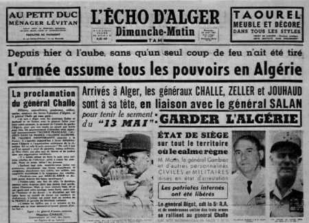 21 Avril 1961
----
le Putsch
CHALLE
ZELLER
JOUHAUD
SALAN