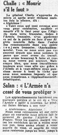 23 Avril 1961
le Putsch
----
Maurice CHALLE : "Mourir s'il le faut"